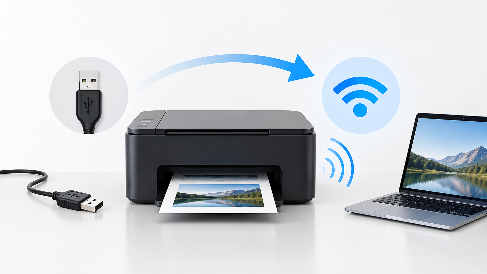 Moving printer setup from USB to Wi-Fi